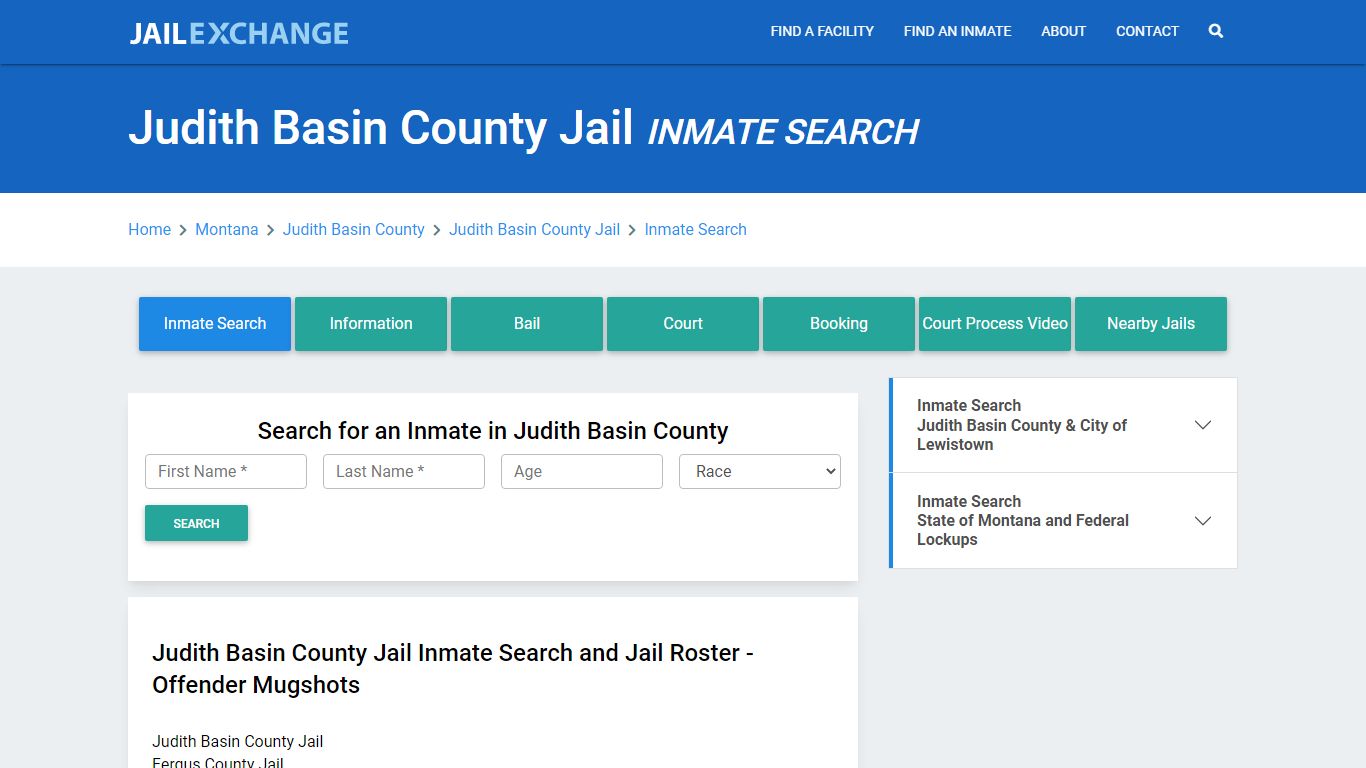 Judith Basin County Jail, MT Inmate Search: Roster & Mugshots